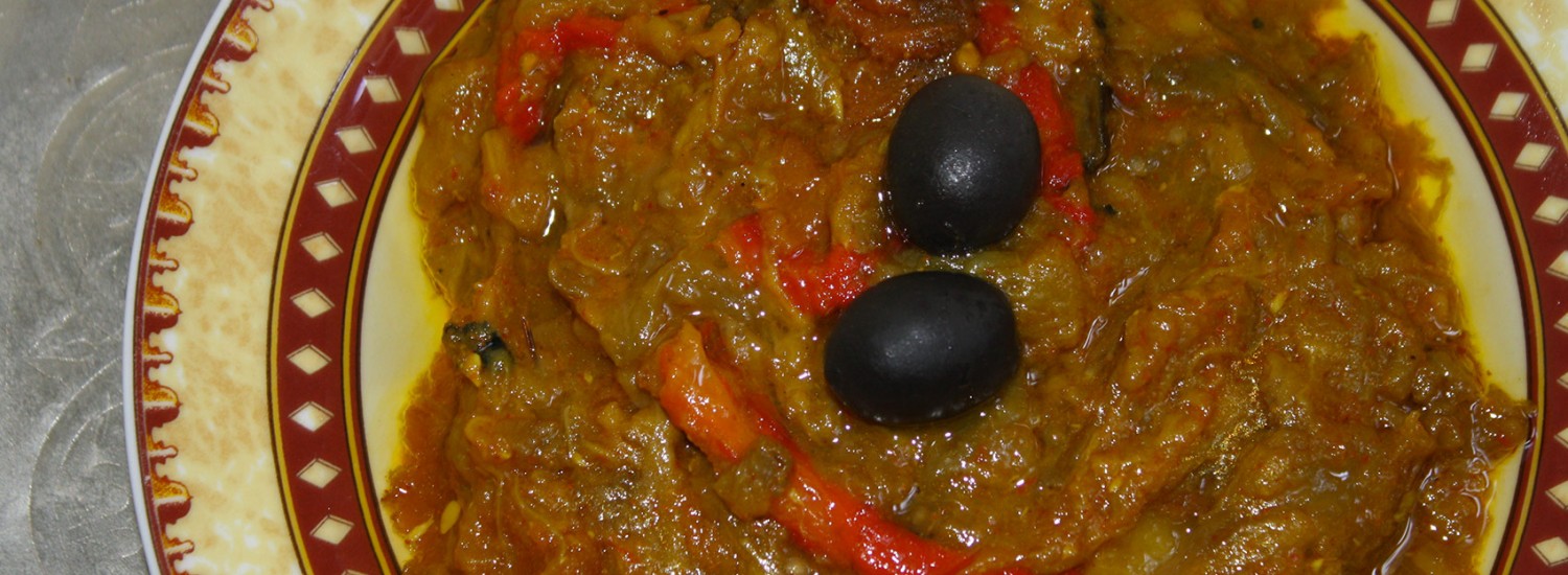 recette marocaine zaalouk ou purée d'aubergines